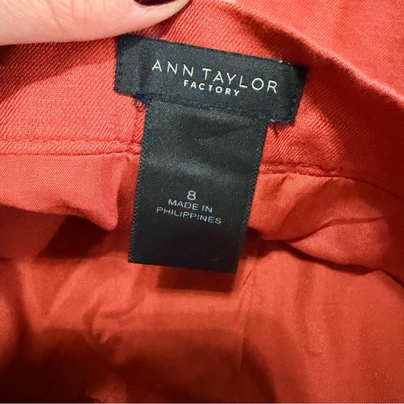 Ann Taylor Coral Linen/Cotton Skirt - Picture 3 of 4